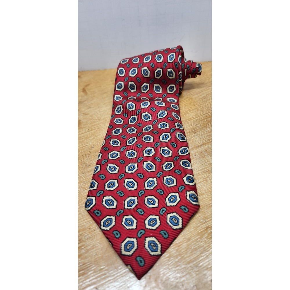 VTG. Polo Ralph Lauren Silk Tie RED Paisley Hand Made USA